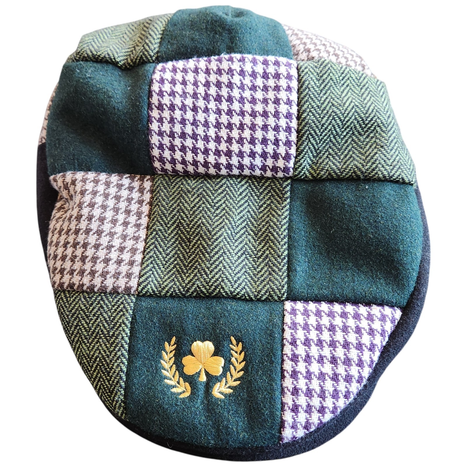 Ireland Green Patchwork Wool Flat Cap Adjustable … - image 2