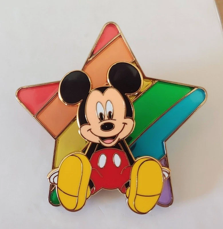 Disney Pin DSSH Stained Glass Rainbow Star Mickey Mouse LE 400