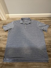 Johnnie-O Featherweight Golf Performance Polo Shirt Blue Sz XL
