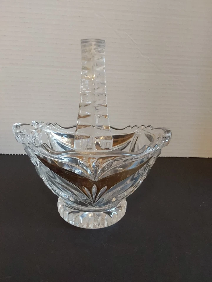 Vintage Anna Hutte - Bleikristall "Brautkorb" mit Blattgold Akzent - Bild 3 von 4