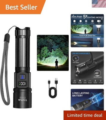 Rechargeable Flashlights High Lumens, 5Mode Flash Light with LCD Digital Disp...