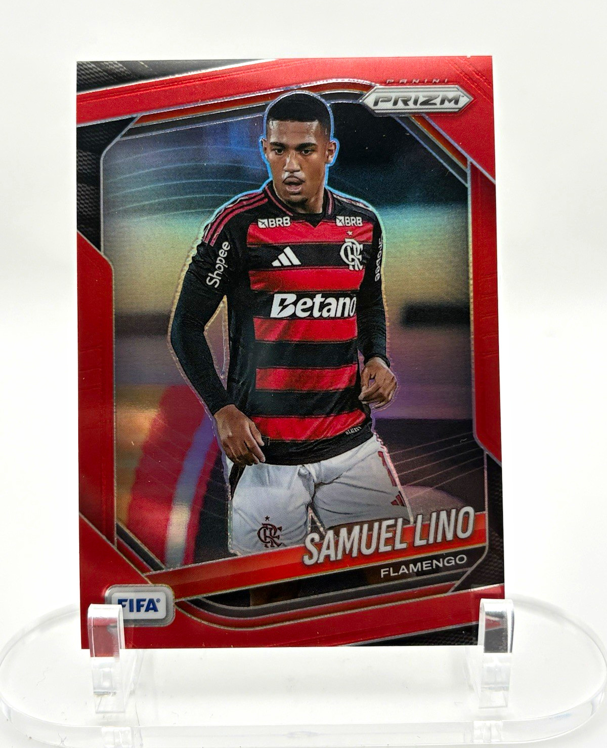 Panini Prizm FIFA 2025-26 Samuel Lino Flamengo #57 Red Prizm /149