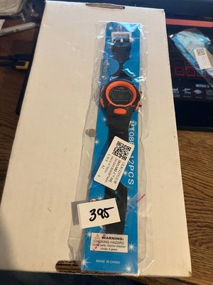 Children Watch Birthday Gift For Child Boy Girl Smart LED Digital BLACK ORANGE .