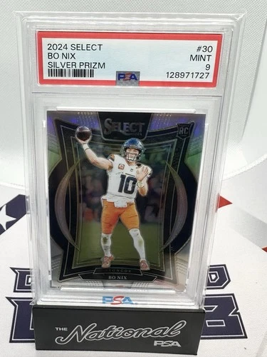 2024 Select Bo Nix #30 SILVER PRIZM RC PSA 9 CONCOURSE Rookie Broncos