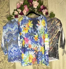 Jess & Jane Women's XL Tops  Lot Of 3 Coastal  Cowboy Western NWT & NWOT USA