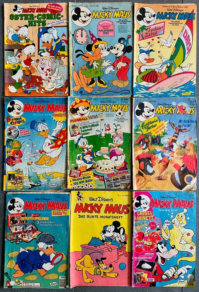 Micky Maus Konvolut 9 Hefte & Sonderausgaben – 1951 Nachdruck, 80er/90er - Bild 1 von 1
