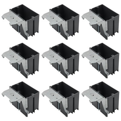 9 Pack 1-Gang Adjustable Electrical Outlet Box, 21 Cu.in. Non-Metallic PVC Ju...