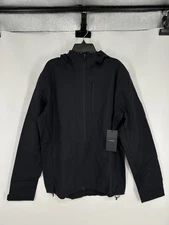 Ten Thousand Midweight Tech Jacket Black Windbreaker Hooded Full Zip Mens Medium