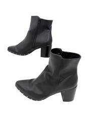 EXPRESS BLACK ANKLE BOOTS W/ SILVER STUD TRIM  BLOCK HEEL - 8