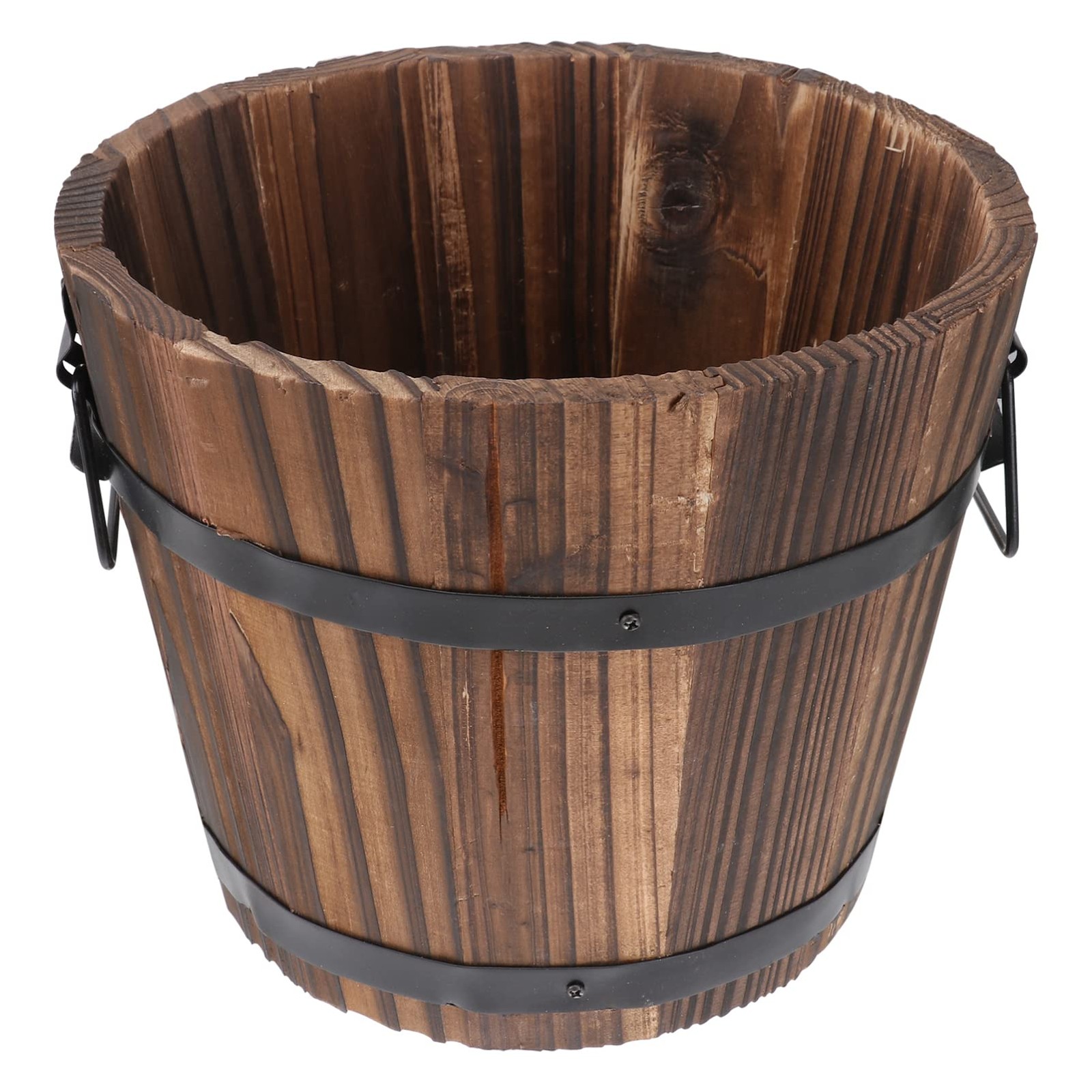 Whiskey Barrel Wood Planter for Garden Flowers and Plants