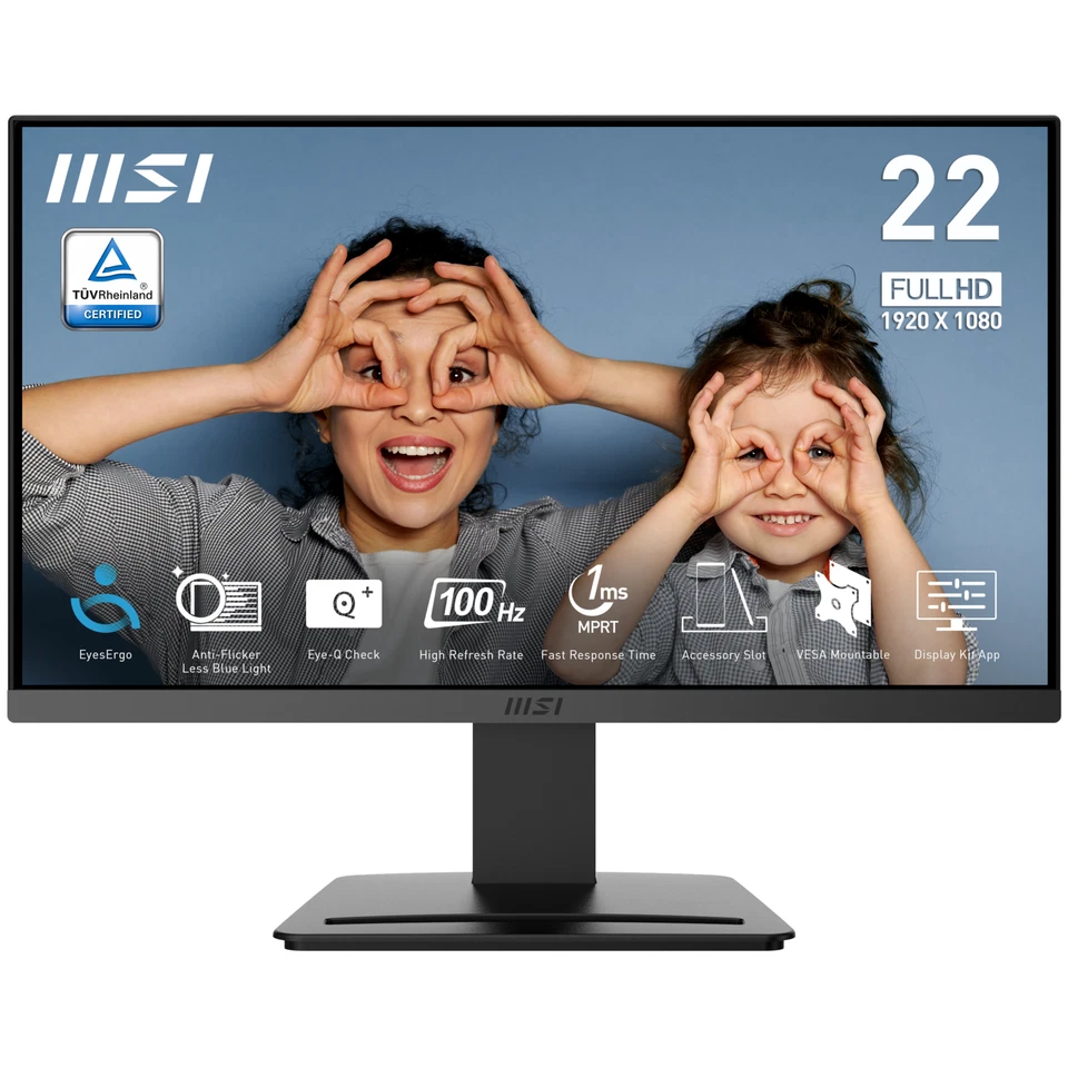 MSI 22 Inch Monitor PRO MP223 E2 Full HD 1080P 100Hz 3840 x 2160 LED Monitor U - Image 4 of 4
