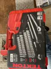 TEKTON 1/2 Inch Drive 6-Point Socket and Ratchet Set, 57-Piece (3/8-1 in., 10...