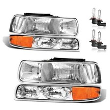 Headlights W/Bulbs for 1999-2002 OE Replacement Chrome - With H/L Beam Bulbs