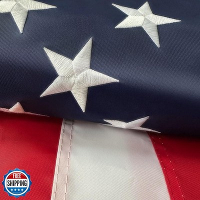 American Flag 2.5x4 Ft 300D Heavy Duty American Flags for Outside with Embroi