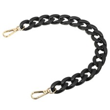 15 Inch Acrylic Chain Purse Strap Replacement Luxury Handbag Strap, Black