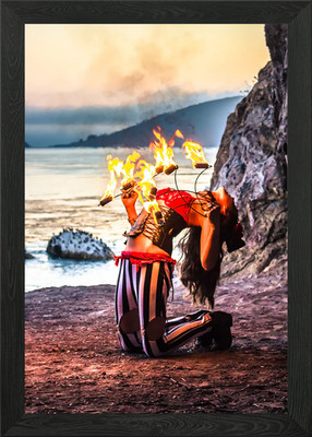 Fire Cave Model: Deri Candice Lashe Framed Wall Art Poster Canvas Print Picture