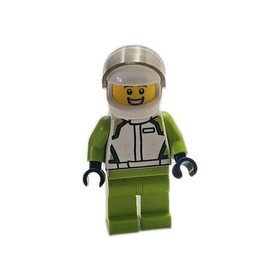 LEGO City Lime Green Racing Driver Minifigure 60113 60115 Rally Car Helmet