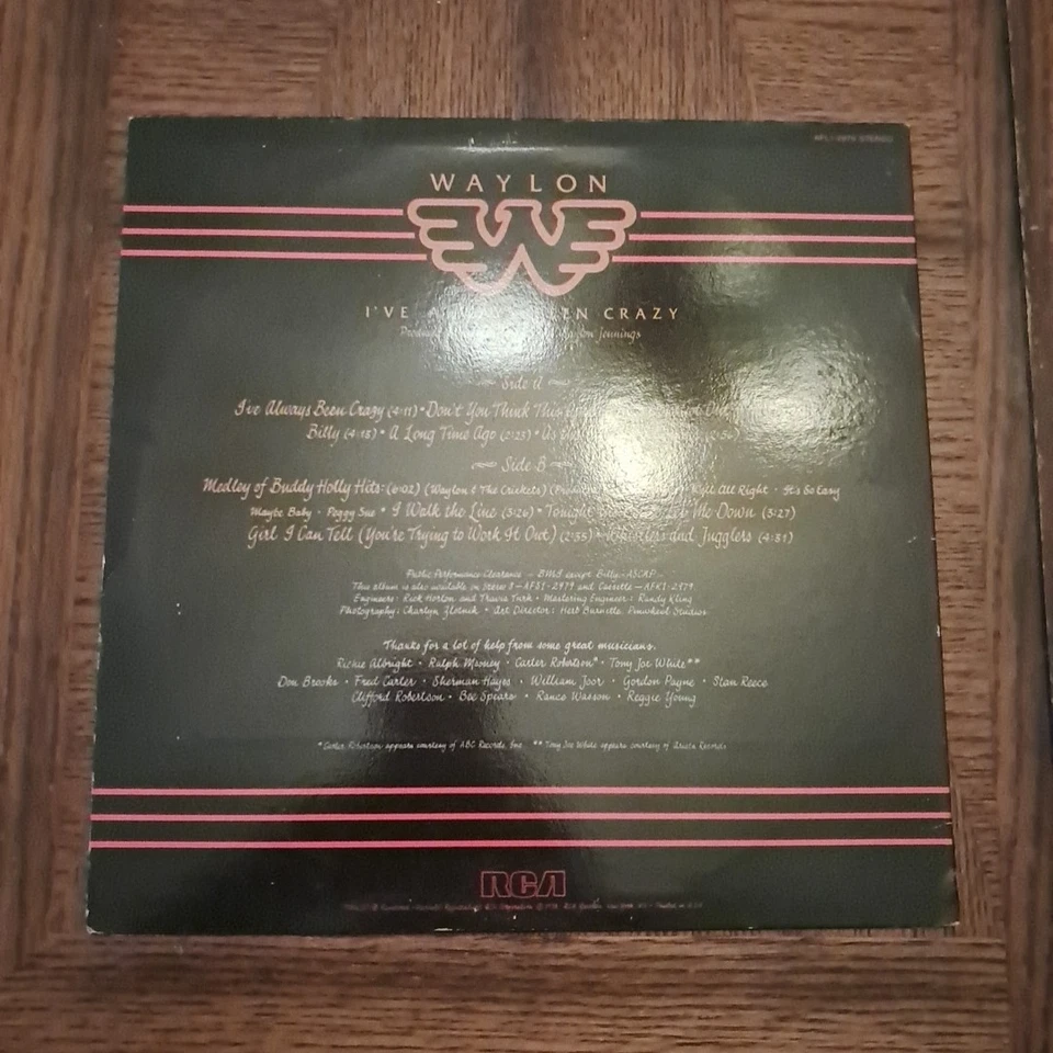 Waylon Jennings – I’ve Always Been Crazy LP 1978/RCA AFL1-2979 in Great Shape!! - Image 2 of 4