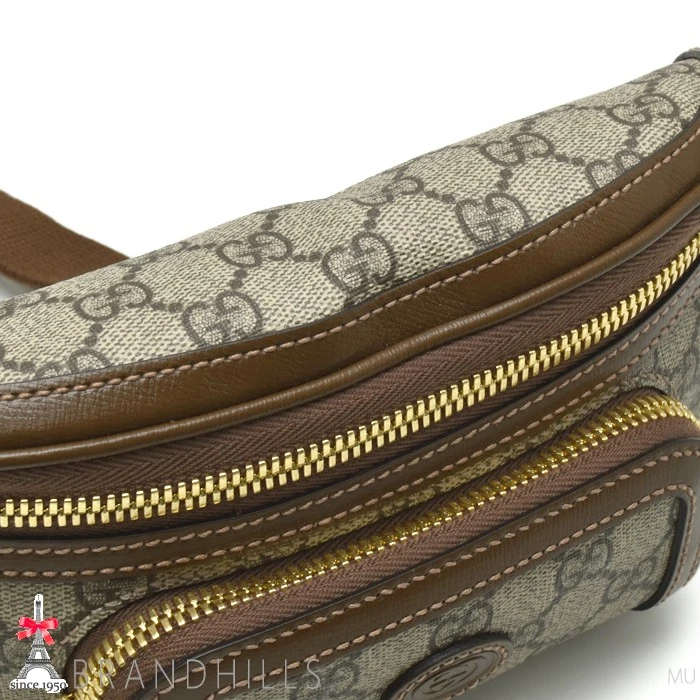 Gucci GG Supreme Beige Ebony Mens Belt Bag 682933