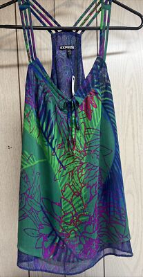Express Top Women s Tropical Multicolor Party Casual Size Small NWT MSRP $45