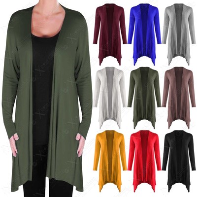 Coprispalle donna bolero maglia cappuccio asimmetrico lungo pull nuovo TR2375
