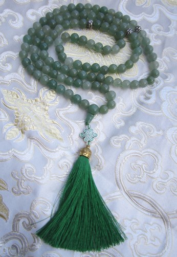 USA Seller GREEN TARA MALA 8mm Green Aventurine Tibetan Buddhist Prayer Beads - Picture 2 of 16
