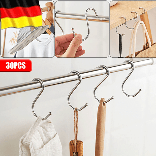 30Stk Fleischerhaken S Haken Küchenhaken Edelstahl Räucherhaken Fleischhaken -DE - Bild 3 von 12