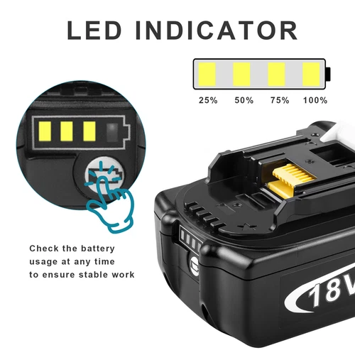 For Makita 18v Battery 6.0Ah Li-Ion Cordless Multi Tool BL1860 LED BL1850 BL1830 - Picture 5 of 14