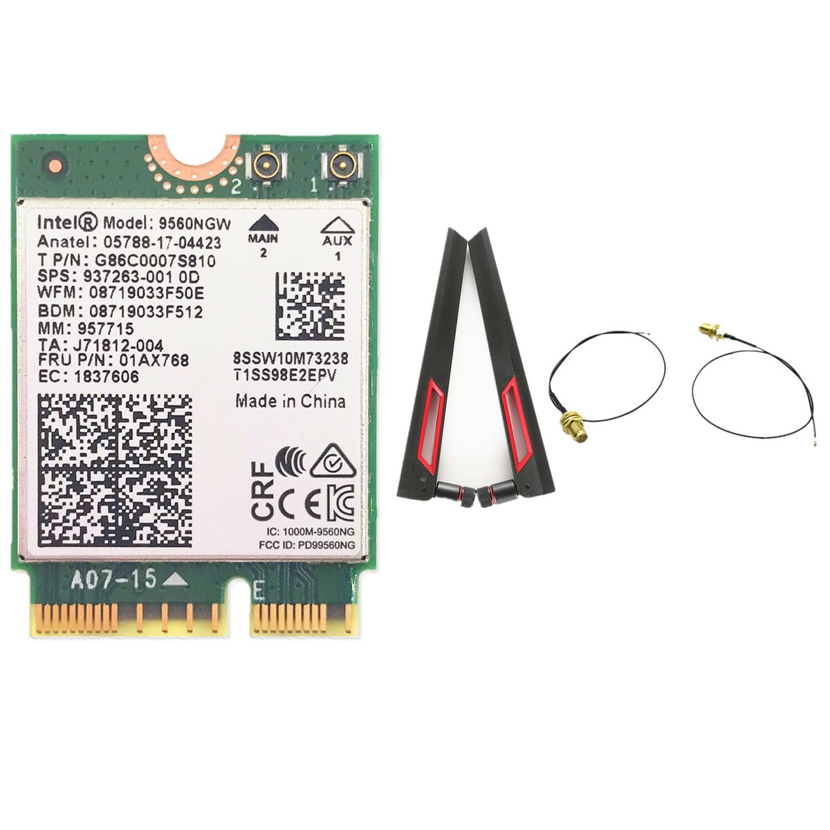 Intel 9560NGW M2:CNVi 1.73Gbps BT 5.0 WiFi Card +8dbi AC88U