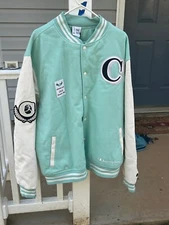 Champion Men’s letterman jacket 2xl mint green/ white