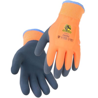 Black Stallion AccuFlex Double Latex Terry-Lined Winter Knit Work Gloves Large