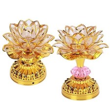 LED Colorful Buddha Lotus Lamp Worship Light Buddhism Temple Altar Supplies