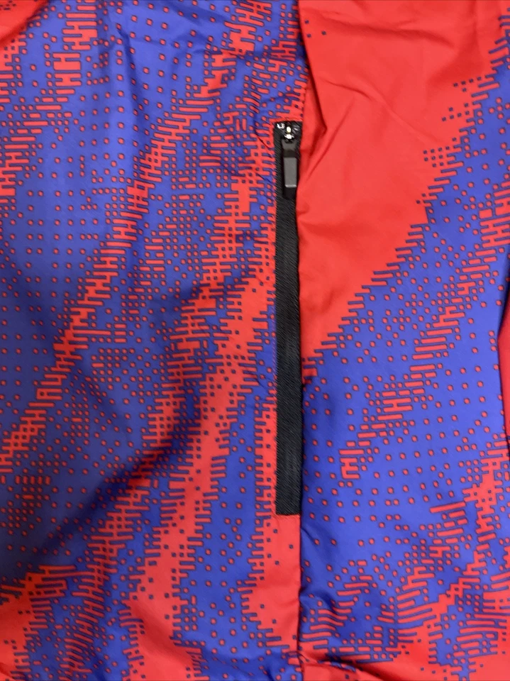 Chaqueta cortavientos Adidas AGR HJ7620 azul rojo Terrex Parley XL Trail Running Foto 3 de 4