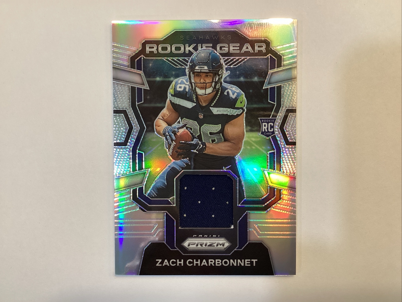 ZACH CHARBONNET 2023 PANINI PRIZM ROOKIE GEAR JERSEY PRIZM ROOKIE RC SEAHAWKS d