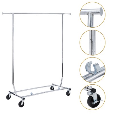 Fyzeg Double Clothing Garment Rack, Heavy Duty Clothing Racks on Wheels