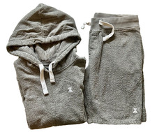 Norweigian Onepiece Men Large Jump In Hoodie Shorts Set Gray Cotton Terry Cloth