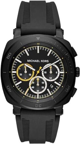 Mens Wristwatch MICHAEL KORS RETRODOME MK8554 Chrono Silicone Black - Picture 1 of 1