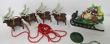 Dept 56, Heritage Village Collection, "Sleigh & Eight Tiny Reindeer", Porcelain.