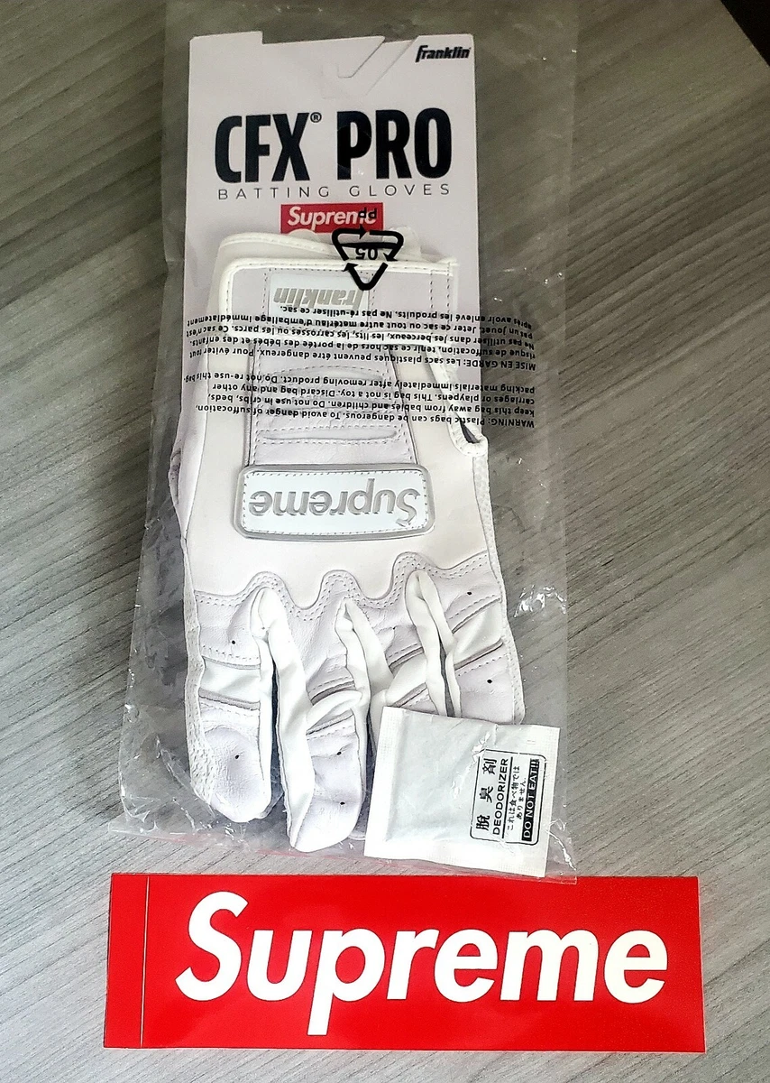 Supreme X Franklin CFX Pro Batting Gloves Baseball White Small S Ships Today
