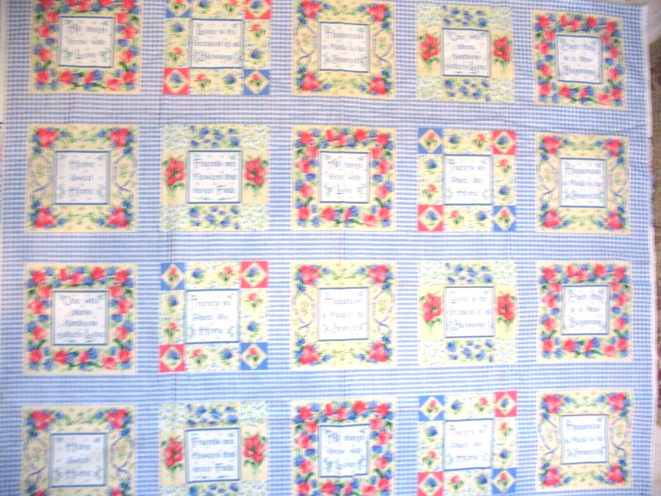 Fabric Traditions 1997 HOME SWEET HOME Picture Book Patches 34x44 quilt cotton - Image 2 of 4