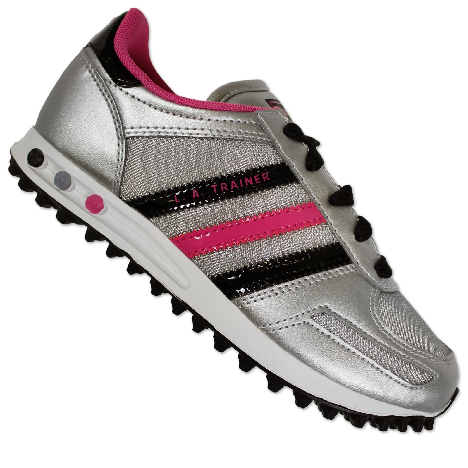 black and pink girls trainers
