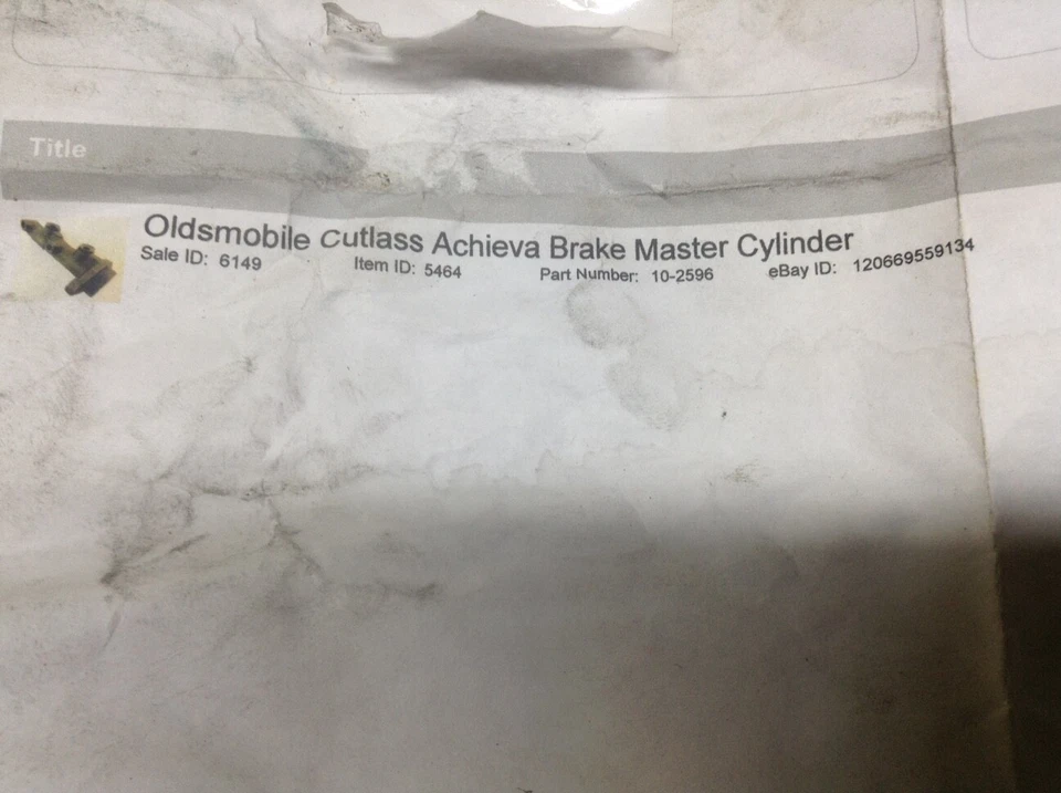 Nuevo cilindro maestro de freno Oldsmobile Cutlass 10-2596 Foto 2 de 4