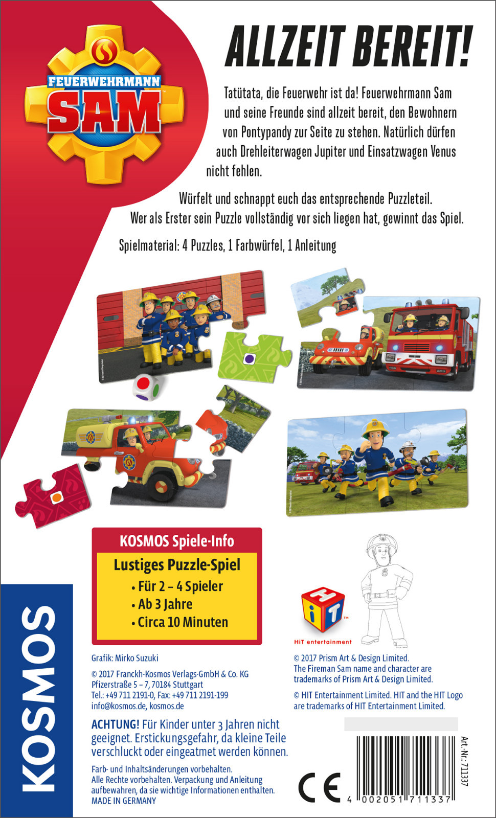Thumbnail - Kosmos 711337 Feuerwehrmann Sam Allzeit Bereit Mitbringspiel Neu Ovp<