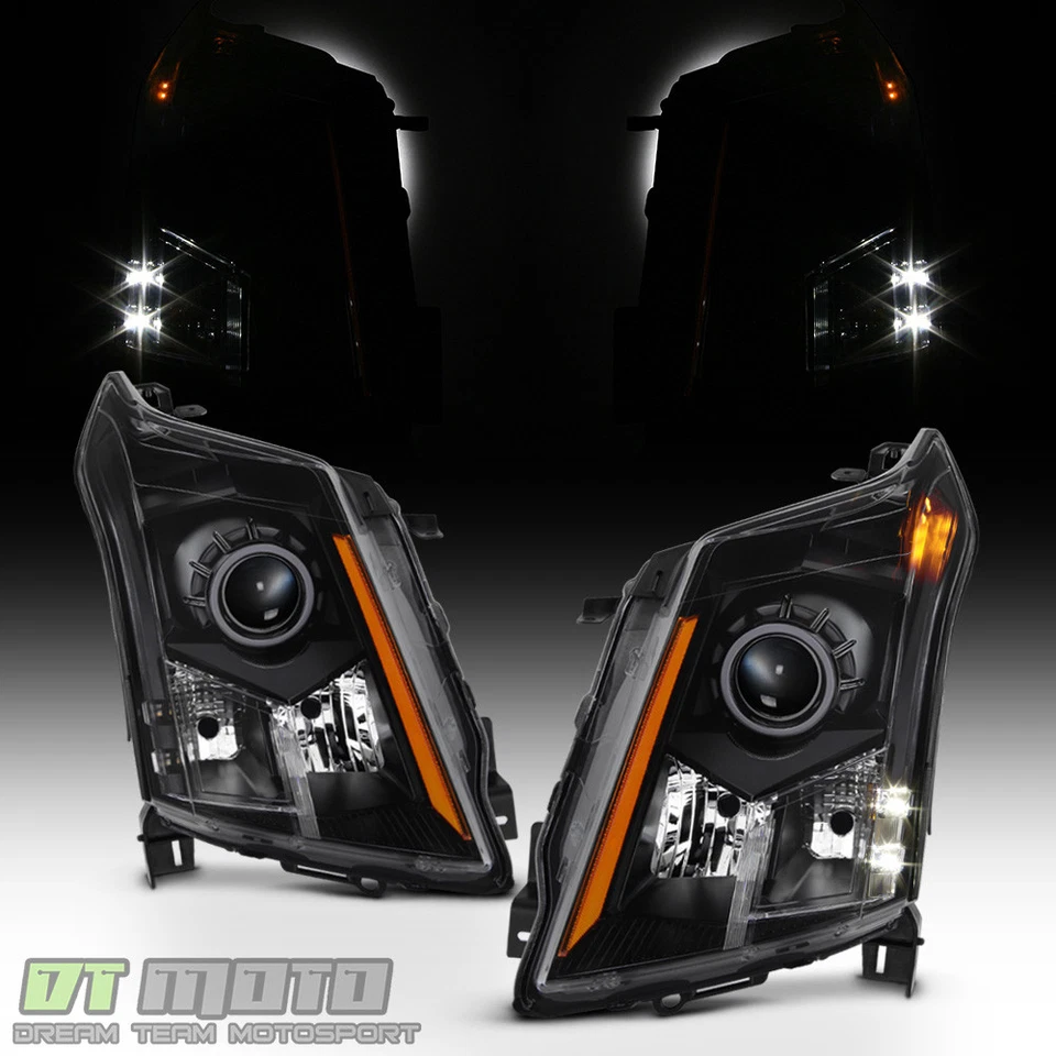 Faros halógenos negros Cadillac SRX 2010-2016 repuesto faros izquierda+derecha Foto 3 de 4
