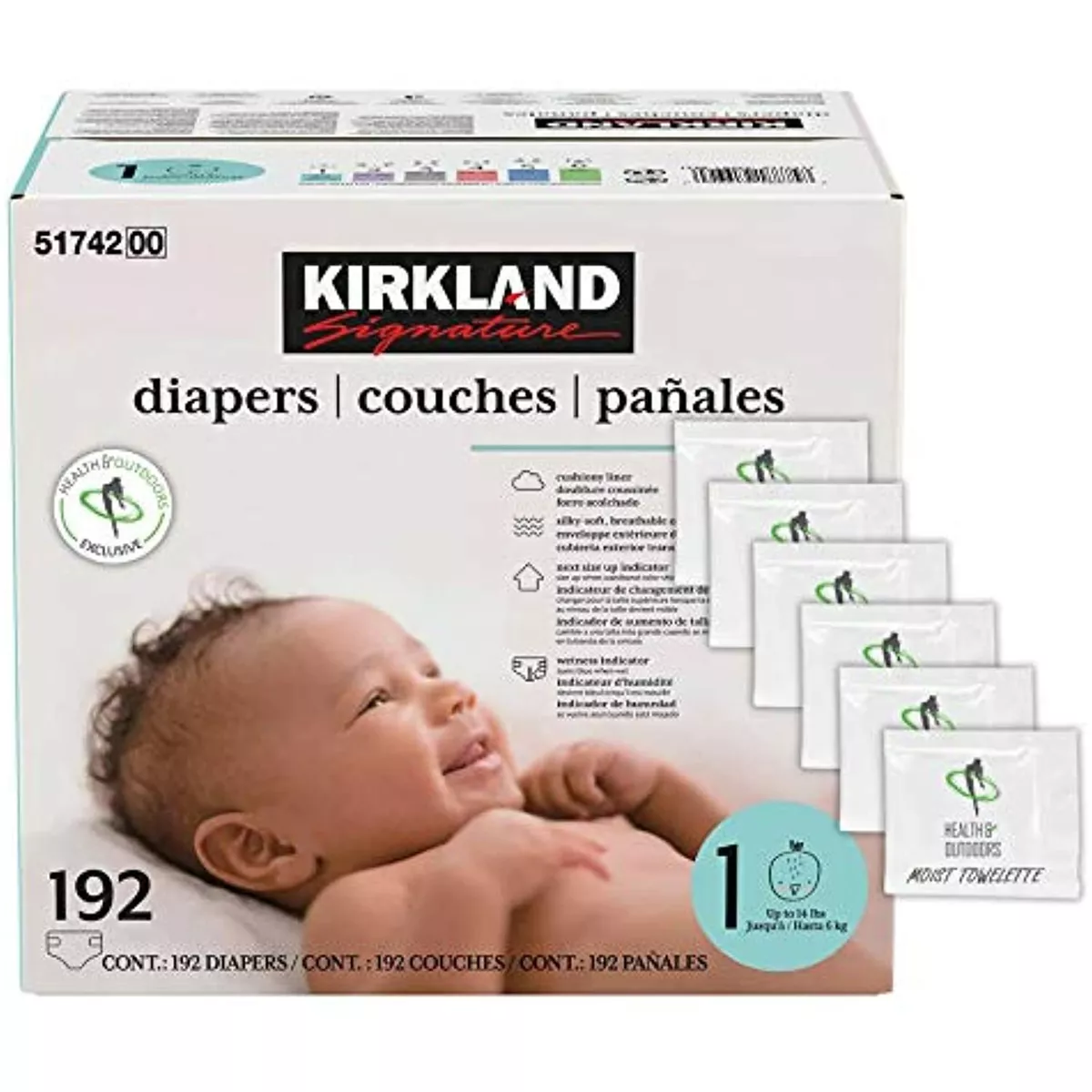 Kirkland Signature Diapers Size 1 Up to 14 Pounds 192 Count W Exclusive
