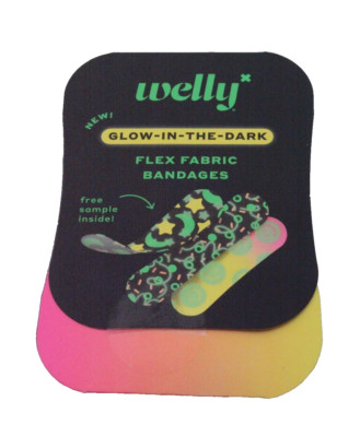 50cnt / Welly GLOW IN THE DARK Flex Fabric Bandages (Individual Sample)  WLYMM06