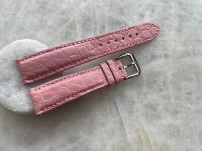 18mm/16mm Pink Alligator Crocodile Embossed Leather Watch Strap Band
