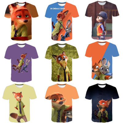 Zootopia Zootropolis 3D T-Shirts Judy Nick Adult Kids Sports Shirts Top Tee