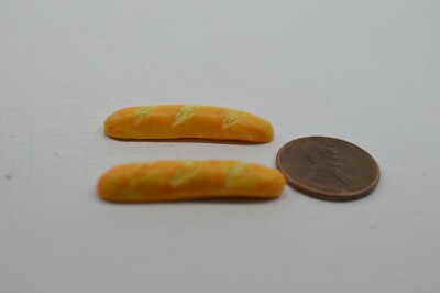 Miniature French Bread, two loaves, in 1:12 doll scale
