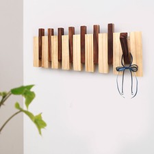 Pine Wood Wall-mounted Coat Rack Wooden Hanger Wall Coat Rack with 8 Hooks